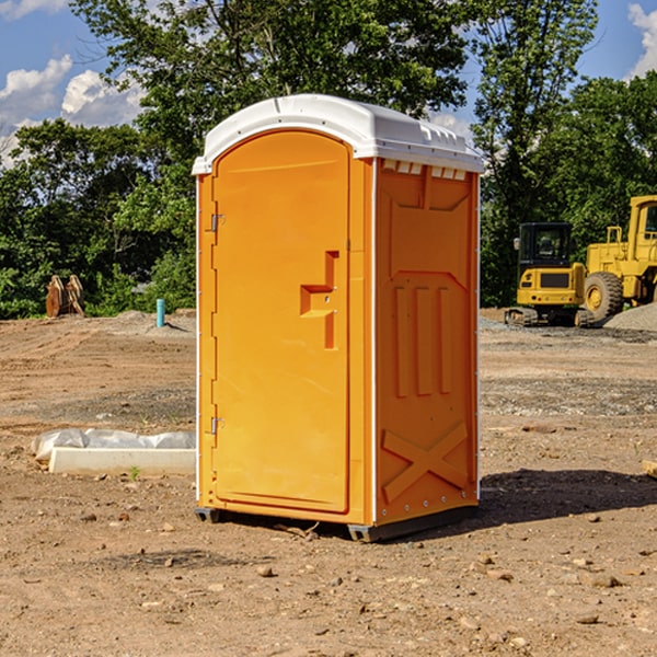 how often are the porta potties cleaned and serviced during a rental period in Hope